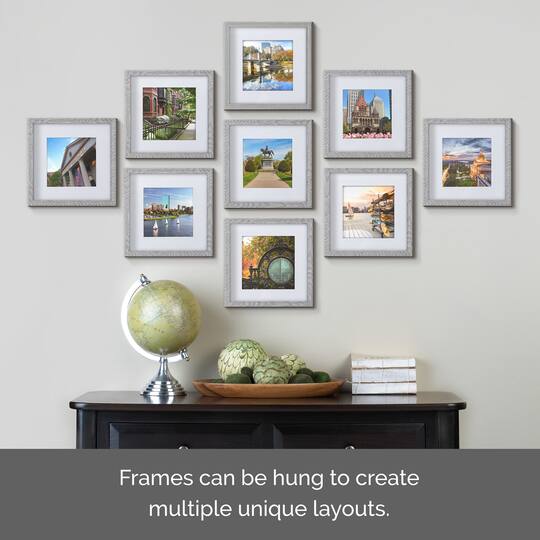 Melannco 9 Pack 8" x 8" Frame with Mat